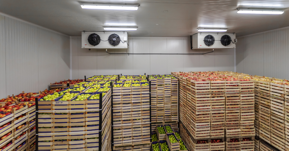 fresh produce in a refrigerated truck with digital temperature monitoring fresh produce in a refrigerated truck