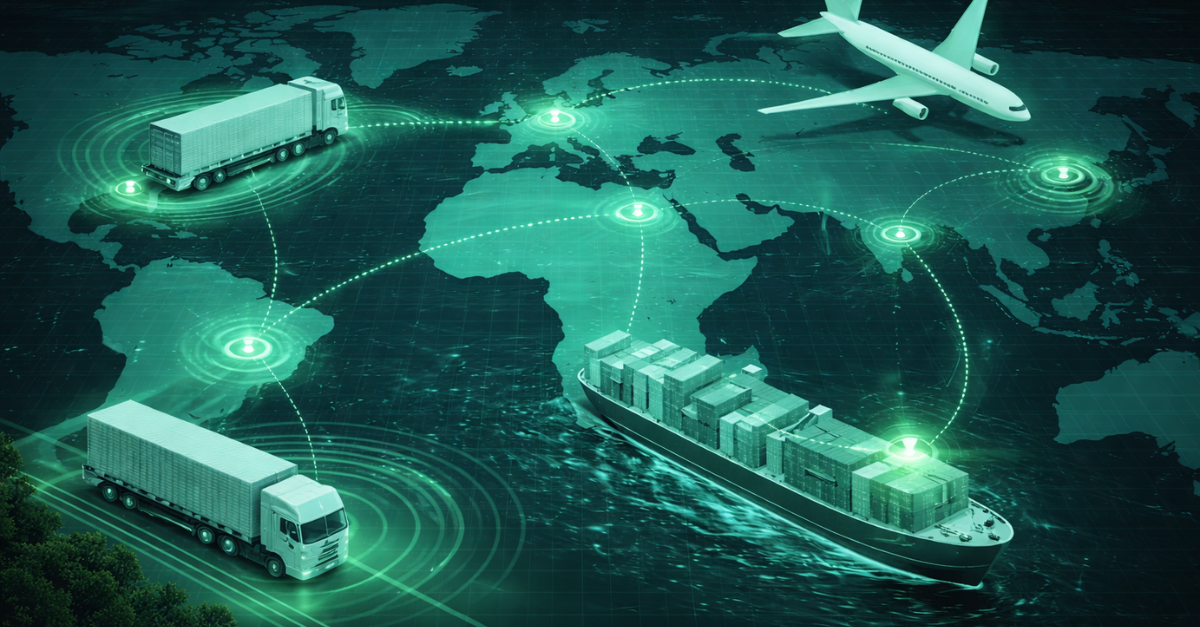 AI cold chain monitoring system tracking refrigerated shipments across global transportation routes.