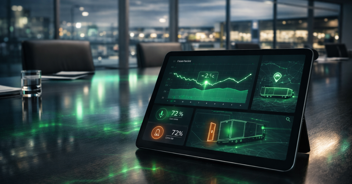 Executive reviewing cold chain monitoring solutions