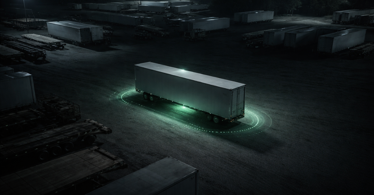 trailer in industrial yard at night moment before the problem